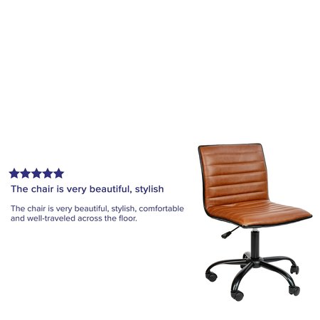 Flash Furniture Low Back Designer Armless Brown Swivel Task Chair DS-512B-BR-BK-GG
